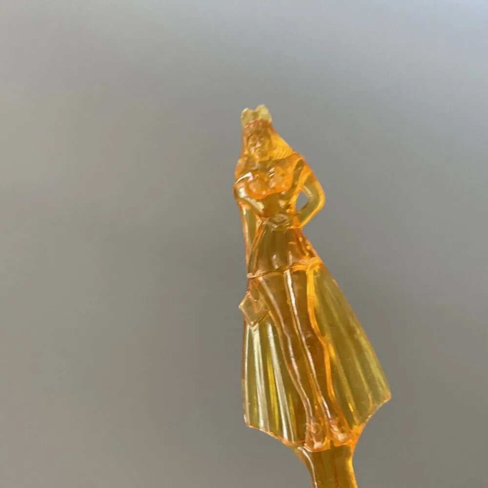 Rare 2 Vintage Figural Lady Ritz SHERATON LOUNGE Swizzle Stir Stick & Spoon